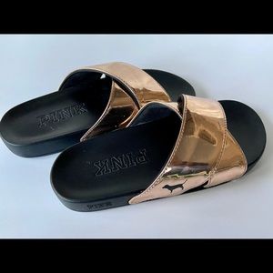 PINK Victoria’s Secret Rose Gold Slippers